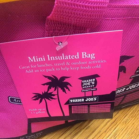 Set of 2 Trader Joe’s Pink and Teal Mini Insulated Bags - Newly Released - Picture 7 of 8